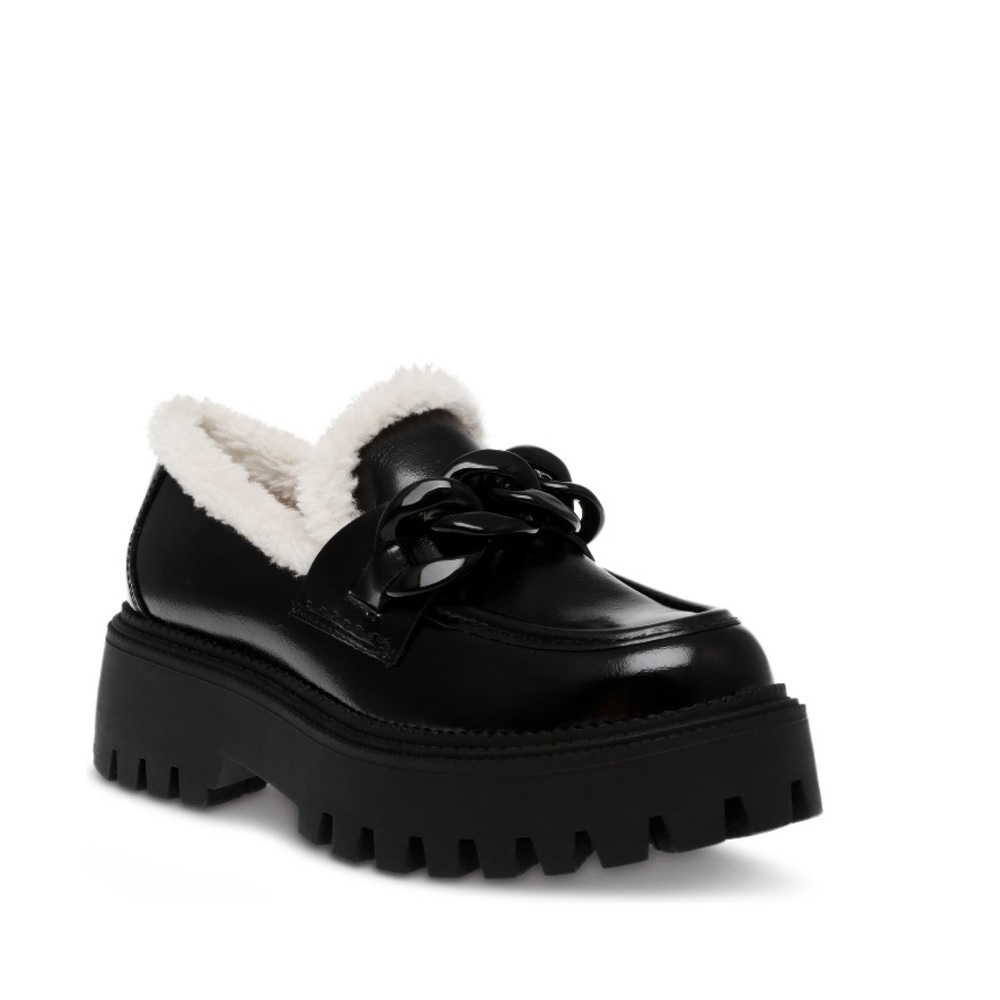 DV by Dolce Vita Black Loafers with Cream Trim